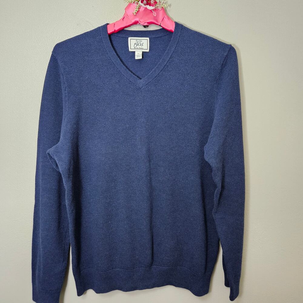 Normcore Jos. A. Bank Men's XL Blue Textured V-Neck Sweater Preppy DadCore Old$